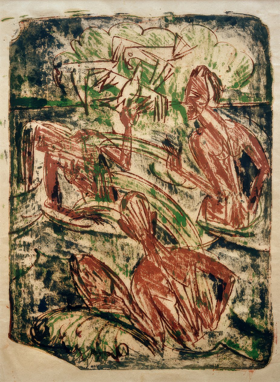 sıçrayan banyo by Ernst Ludwig Kirchner