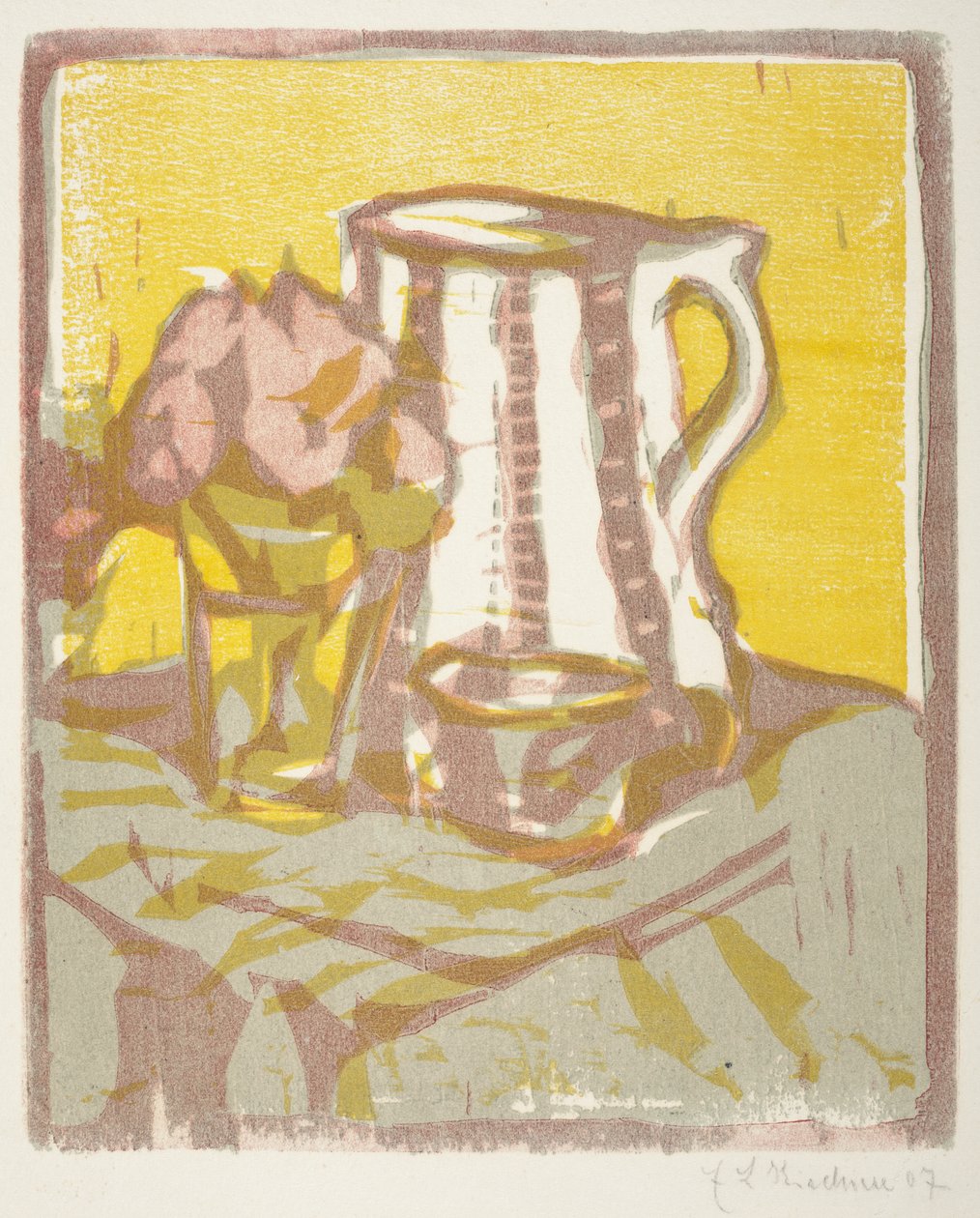 Sürahi ve çiçeklerle natürmort, 1907 by Ernst Ludwig Kirchner
