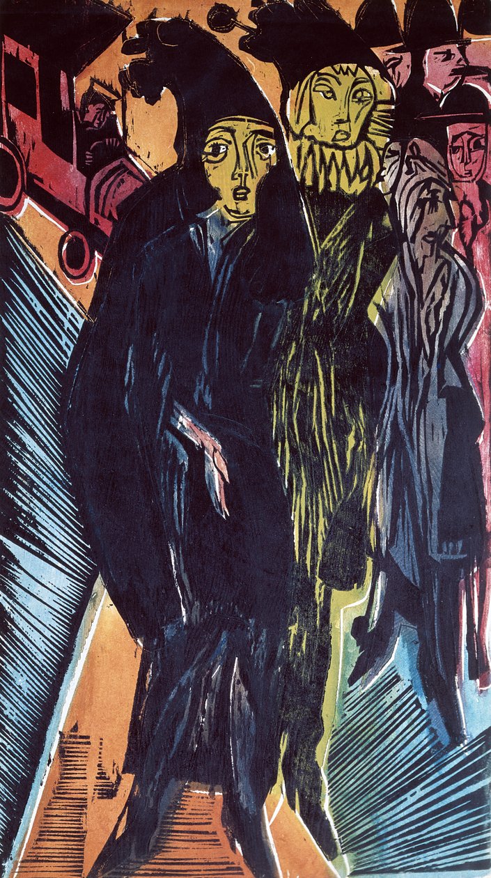 Sokak Manzarası (renkli taş) 1922 by Ernst Ludwig Kirchner