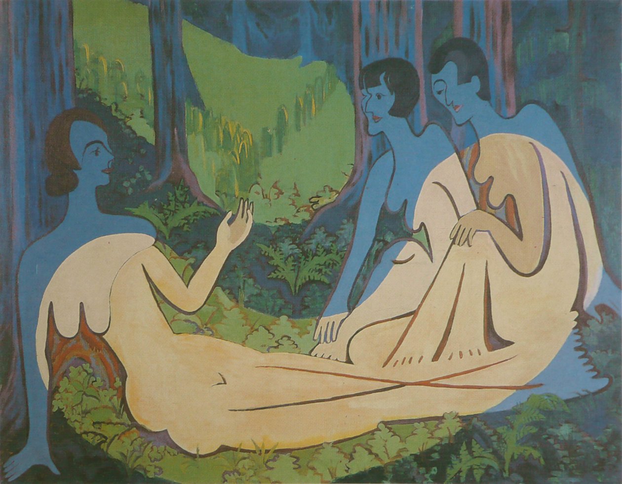 Üç çıplak by Ernst Ludwig Kirchner