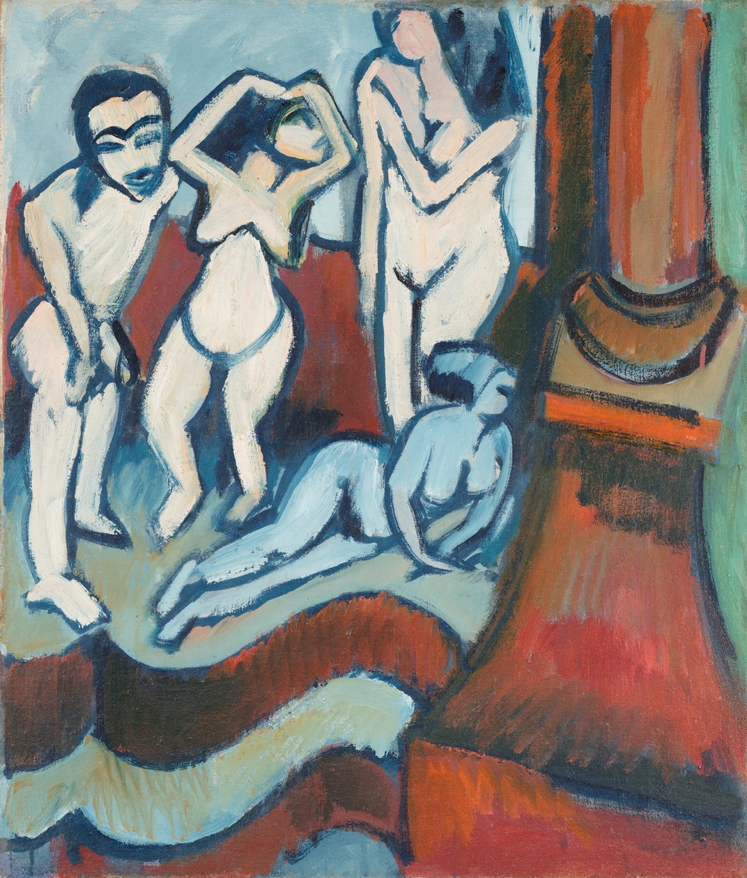 Dört ahşap heykel by Ernst Ludwig Kirchner