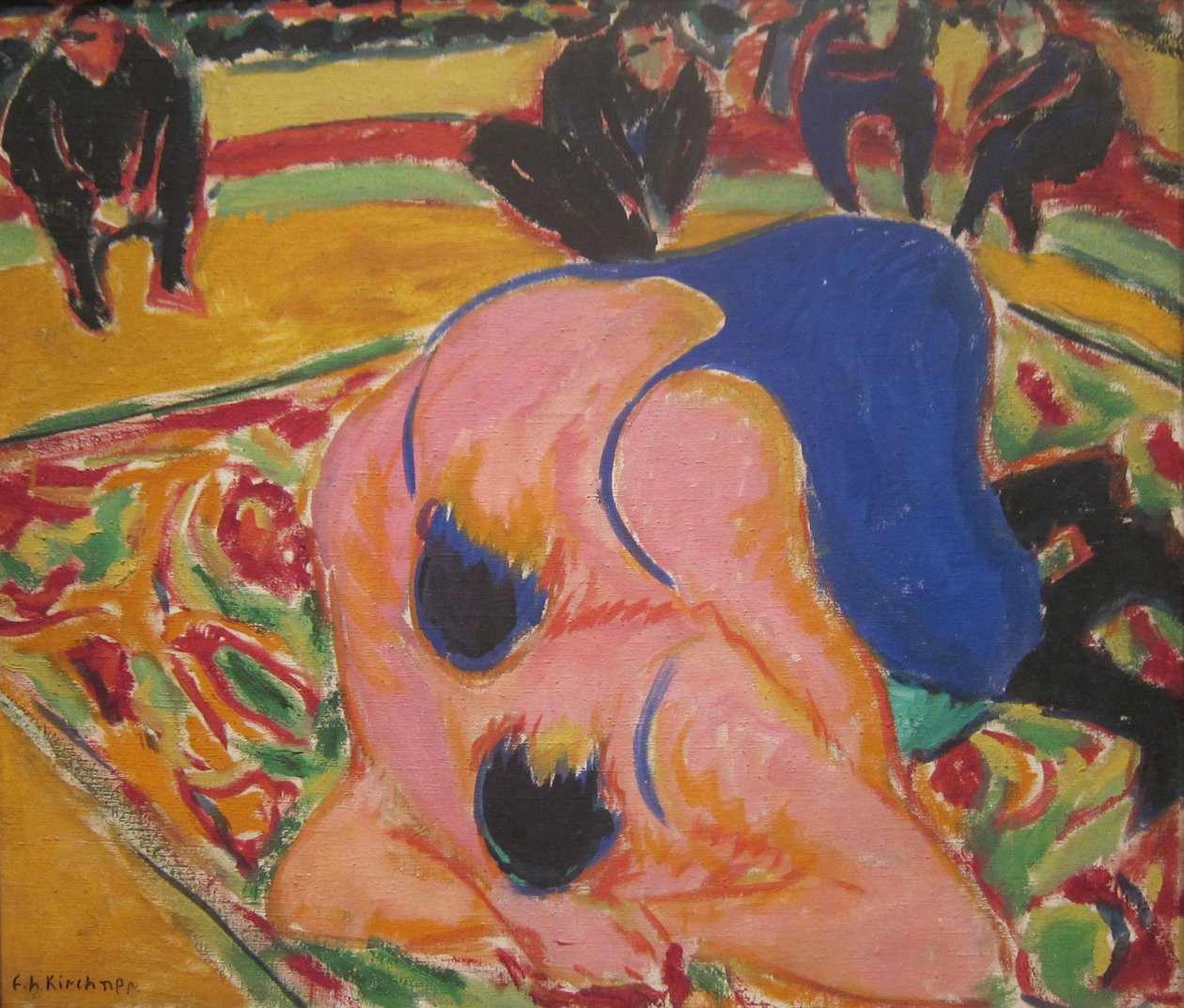 Bir Sirkte Güreşçiler by Ernst Ludwig Kirchner
