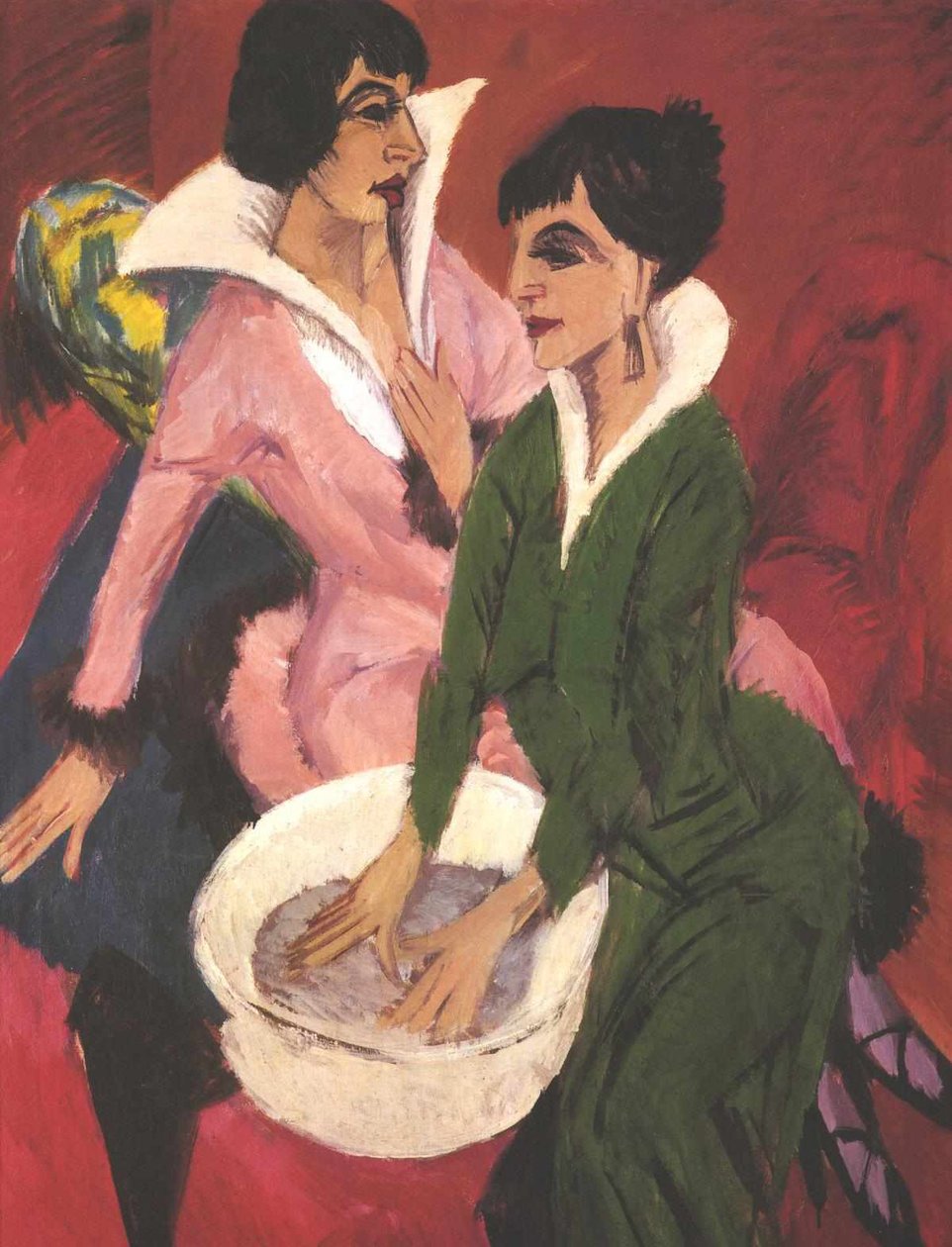 Lavabo ile iki kadın by Ernst Ludwig Kirchner