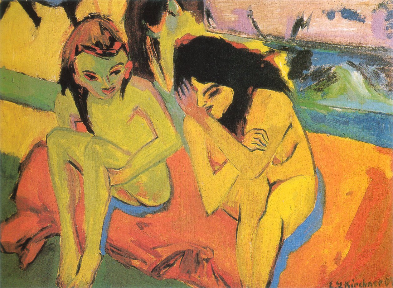 İki kız by Ernst Ludwig Kirchner