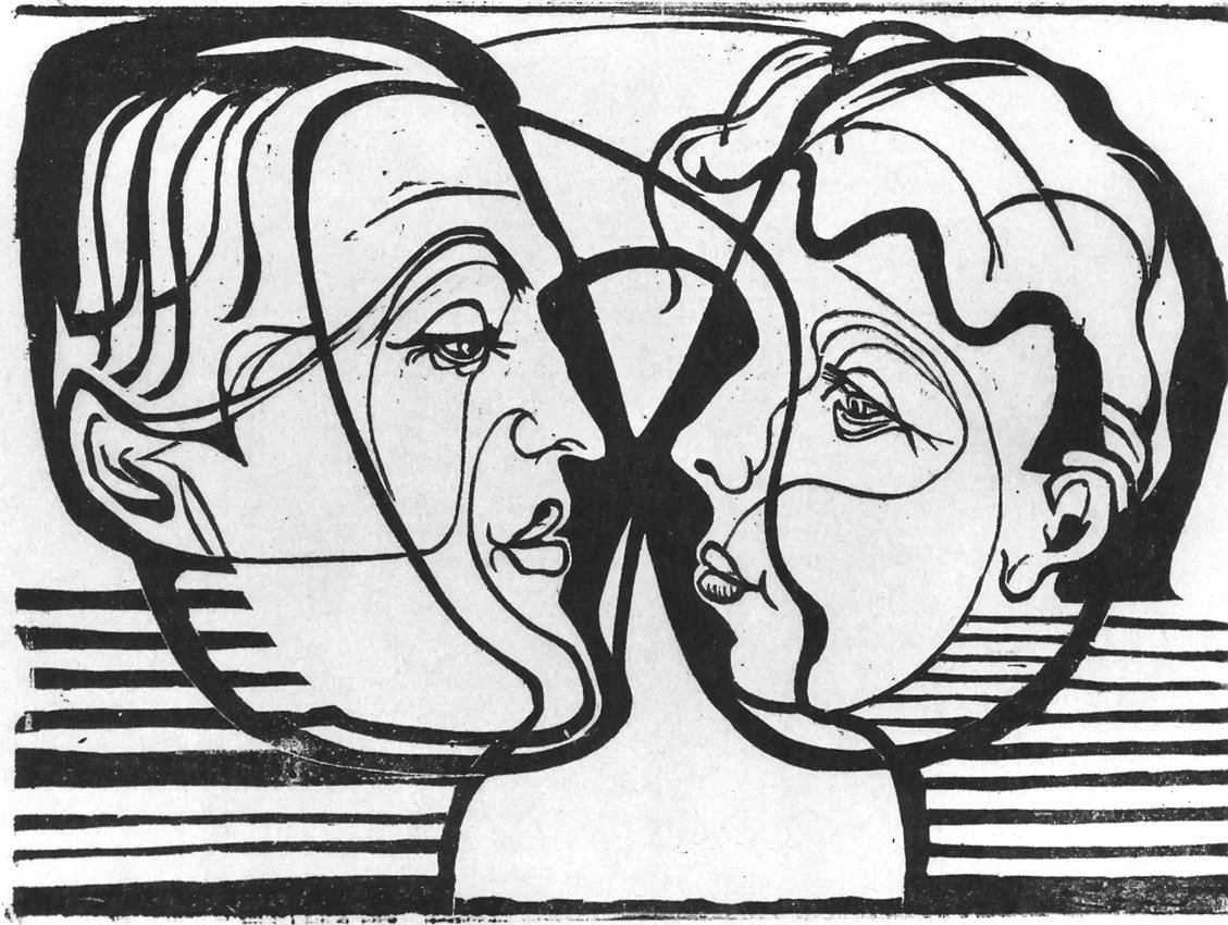 Birbirine bakan iki kafa by Ernst Ludwig Kirchner