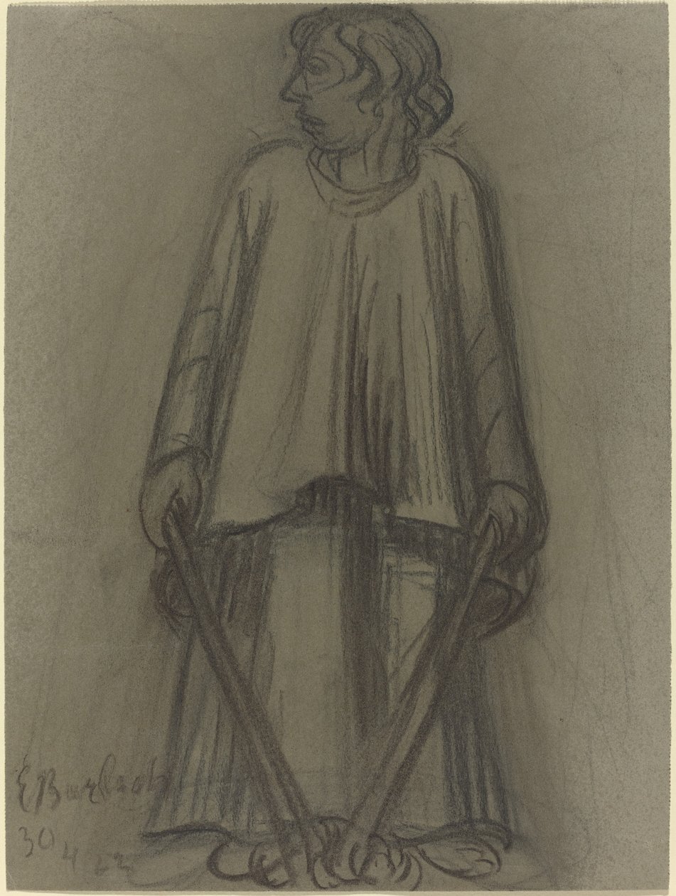 Sönmüş Meşaleli Ayakta Figür, 1922. by Ernst Barlach