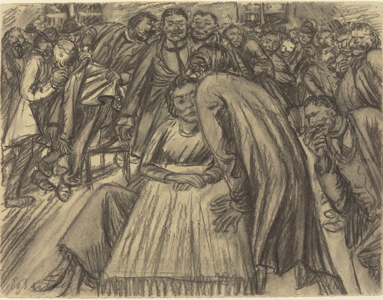 Kalabalıktaki Çift, 1917. by Ernst Barlach