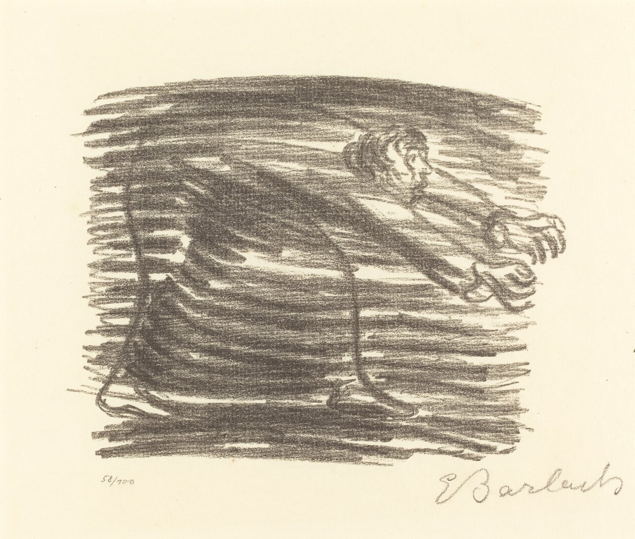 Gölgede Yürü, 1922. by Ernst Barlach