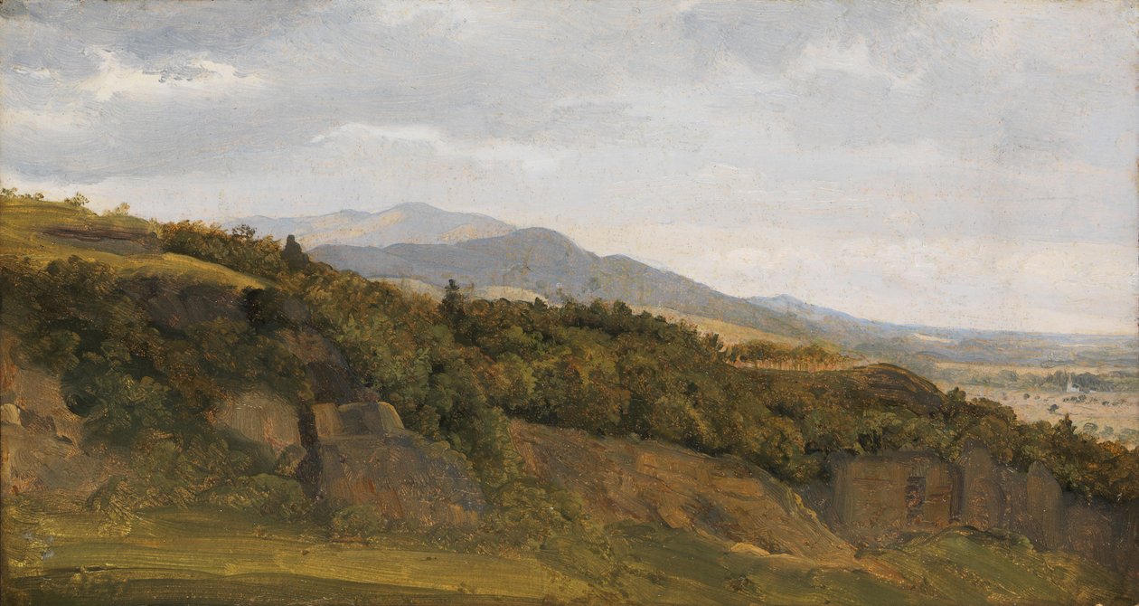 Geniş Vadi Manzaralı Alman Manzarası, yaklaşık. 1829-30. by Ernst Christian Frederik Petzholdt