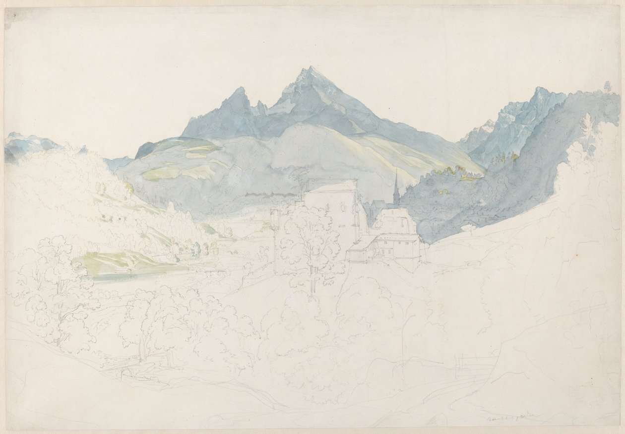 Uzakta Watzmann Zirvesi ile Berchtesgaden by Ernst Fries