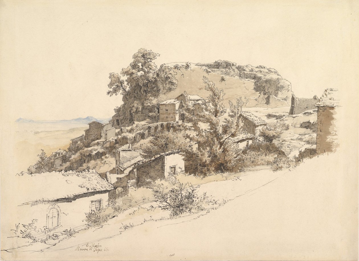 Rocca di Papa yakınlarındaki Roma Manzarası, 1866. by Ernst Furchtegott Mohn