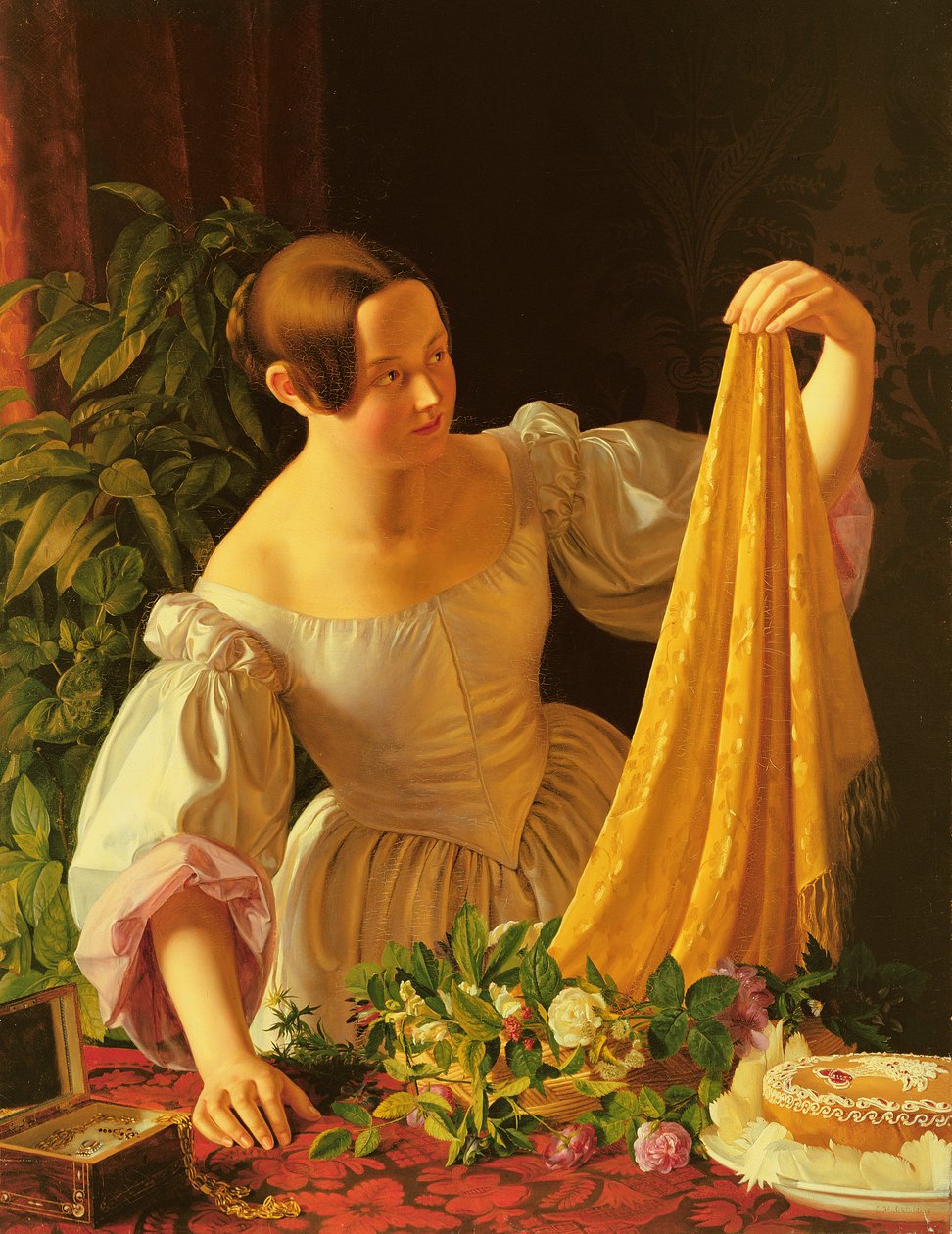 Kız Doğum Günü Hediyelerini İnceliyor by Ernst Harmann Schlichting