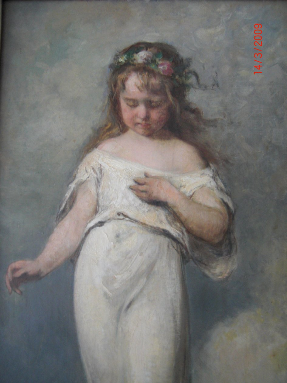 Elisabeth (1871-1879), sanatçının ikinci büyük kızı by Ernst Hildebrand