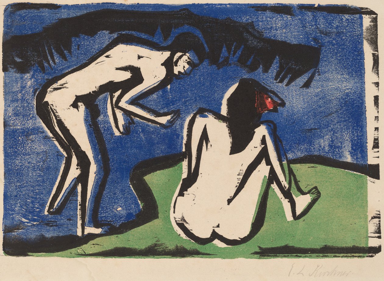 Banyo Yapan Çift, 1910. by Ernst Ludwig Kirchner