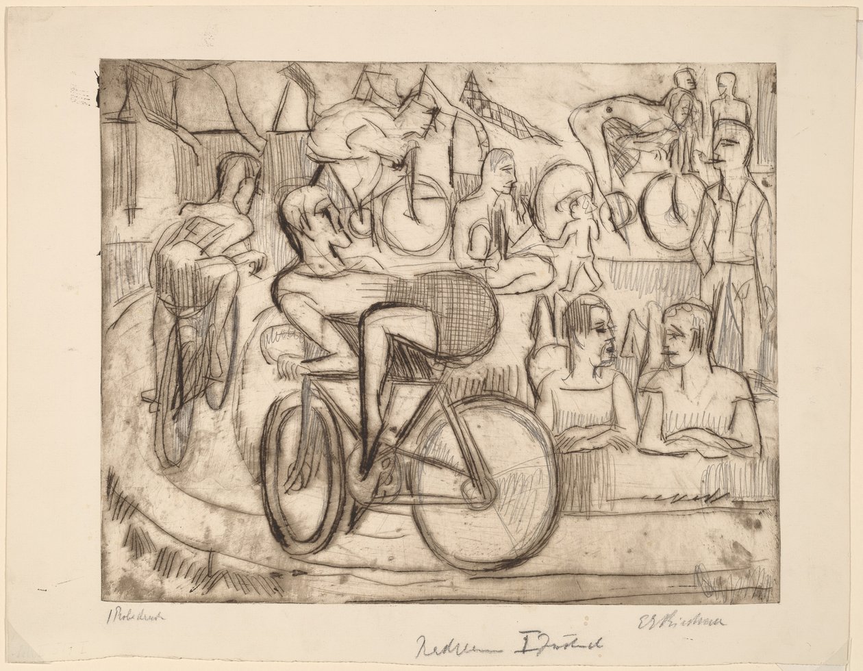 Bisiklet Yarışı, 1926. by Ernst Ludwig Kirchner