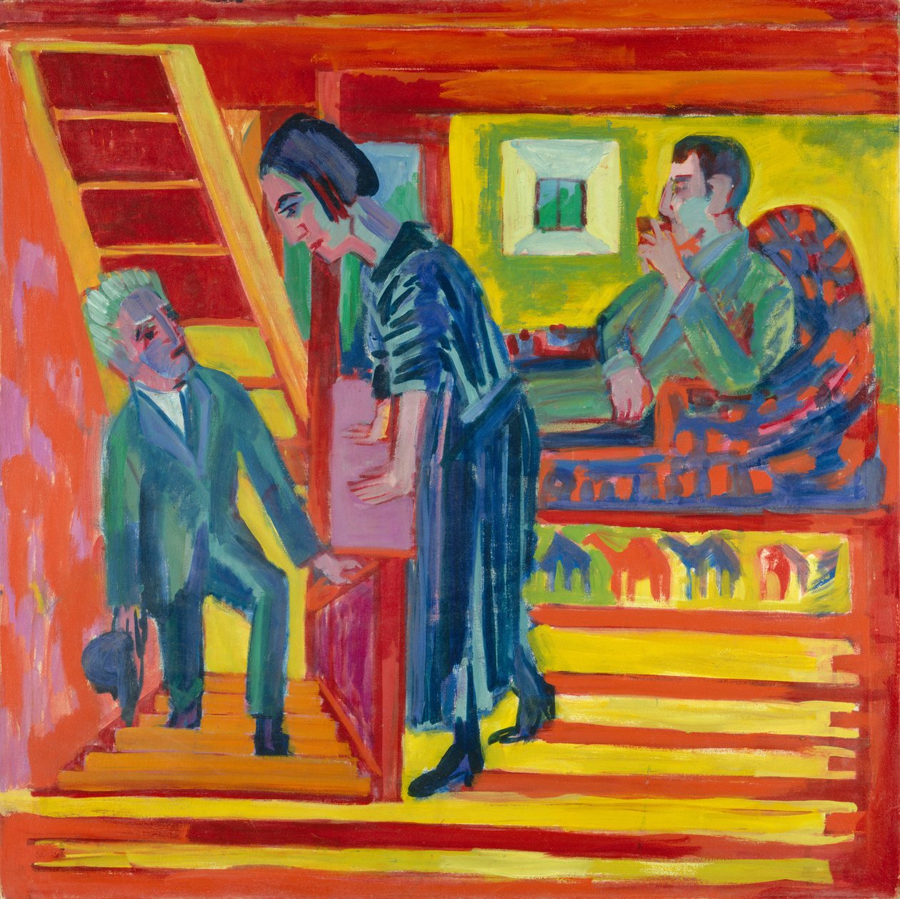 Ziyaret - Çift ve Yeni Gelen, 1922. by Ernst Ludwig Kirchner