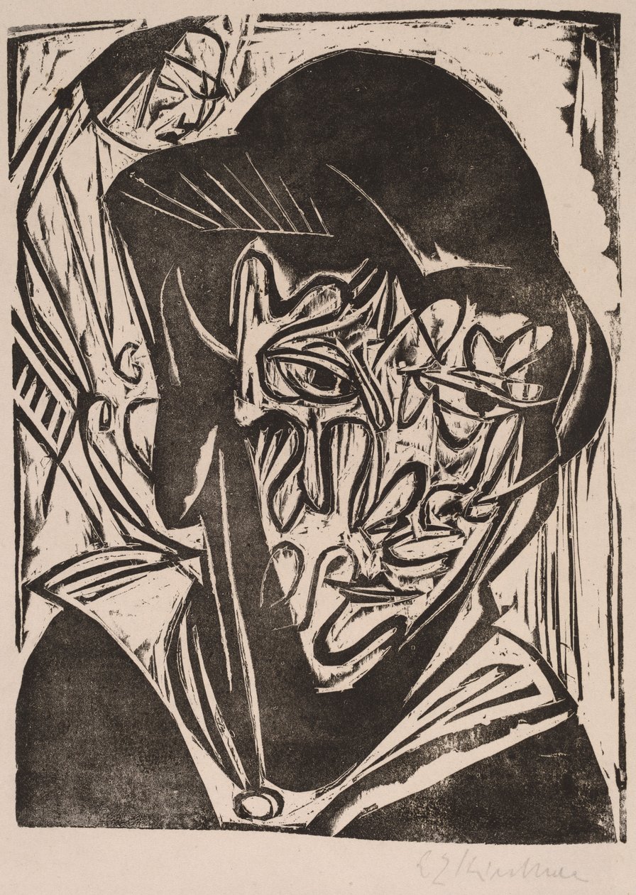 Peçeli Kadın, 1915. by Ernst Ludwig Kirchner