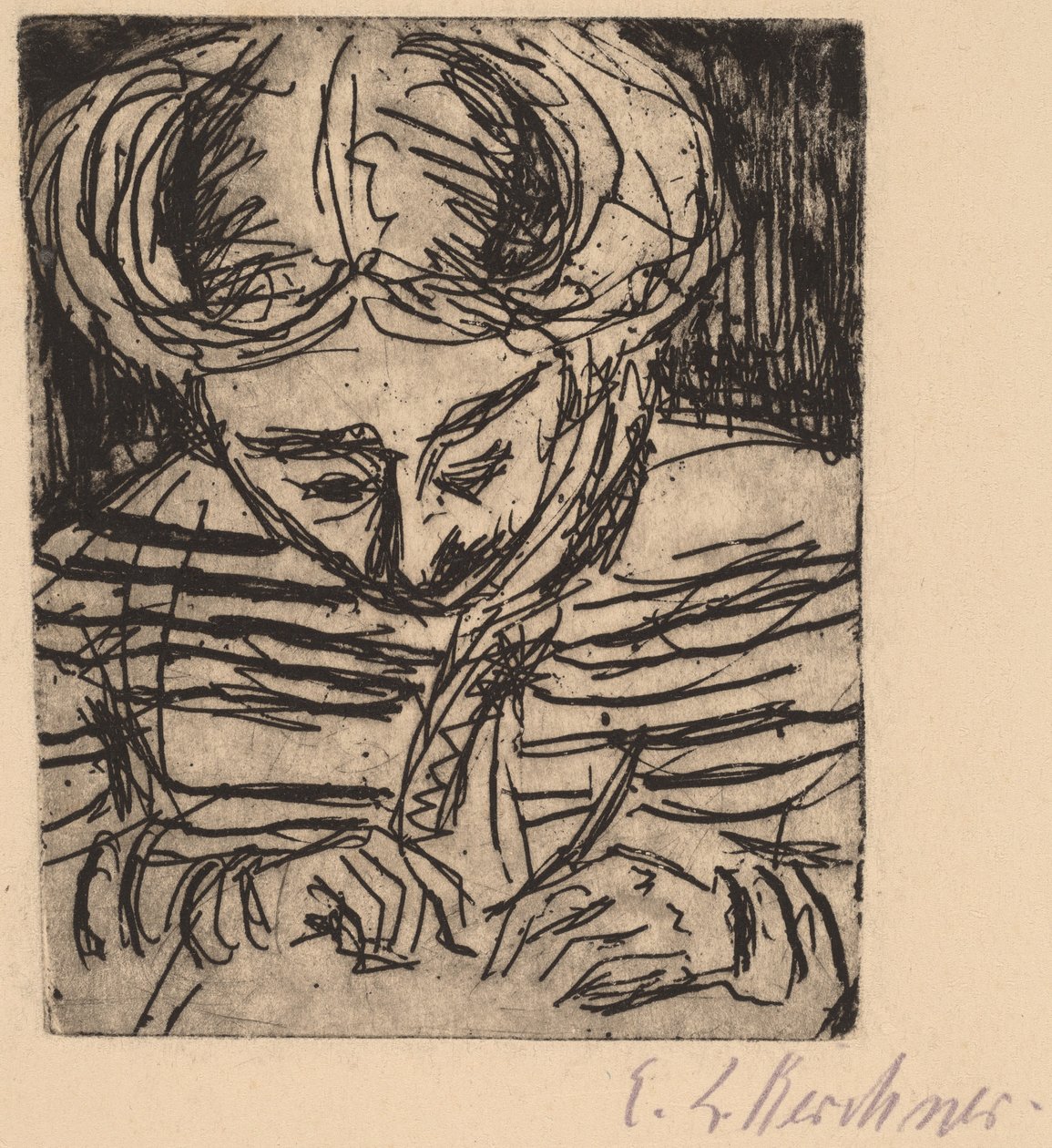 Genç Kız Çizimi, 1906. by Ernst Ludwig Kirchner