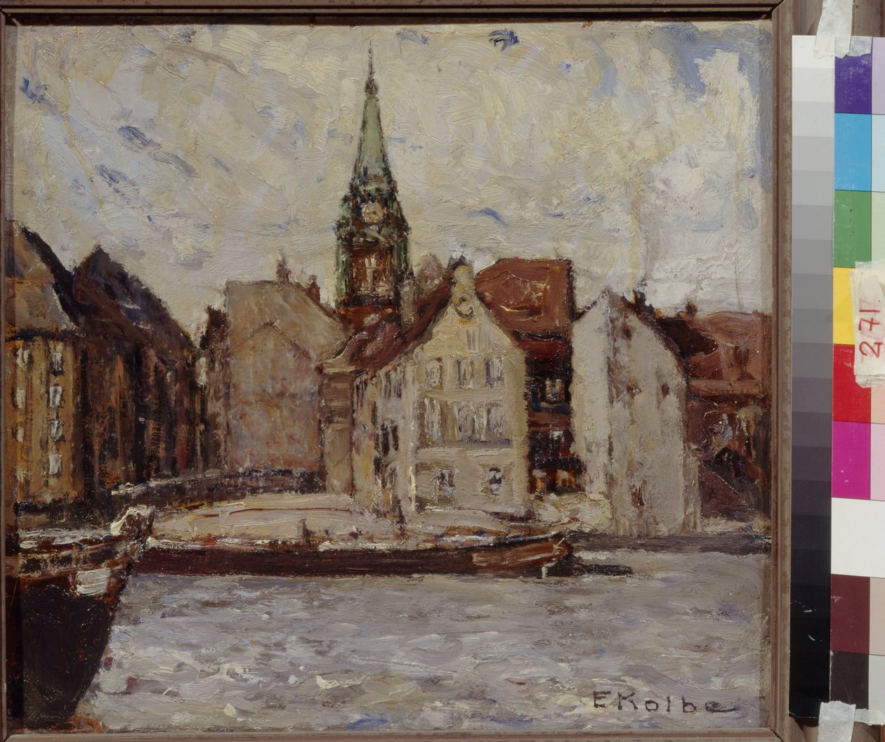Neukoelln (Yeni Coelln), Kolbe, Ernst (1876-1945). Karton üzeri yağlı boya, Ebat : 37,5x40. Devlet A. Puşkin Güzel Sanatlar Müzesi, Moskova by Ernst Kolbe
