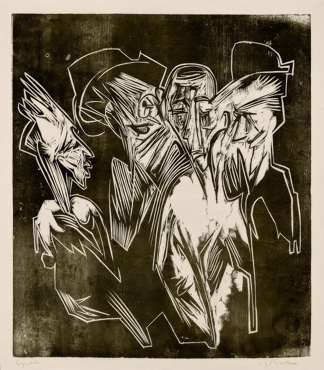Absalom ve danışmanları by Ernst Ludwig Kirchner