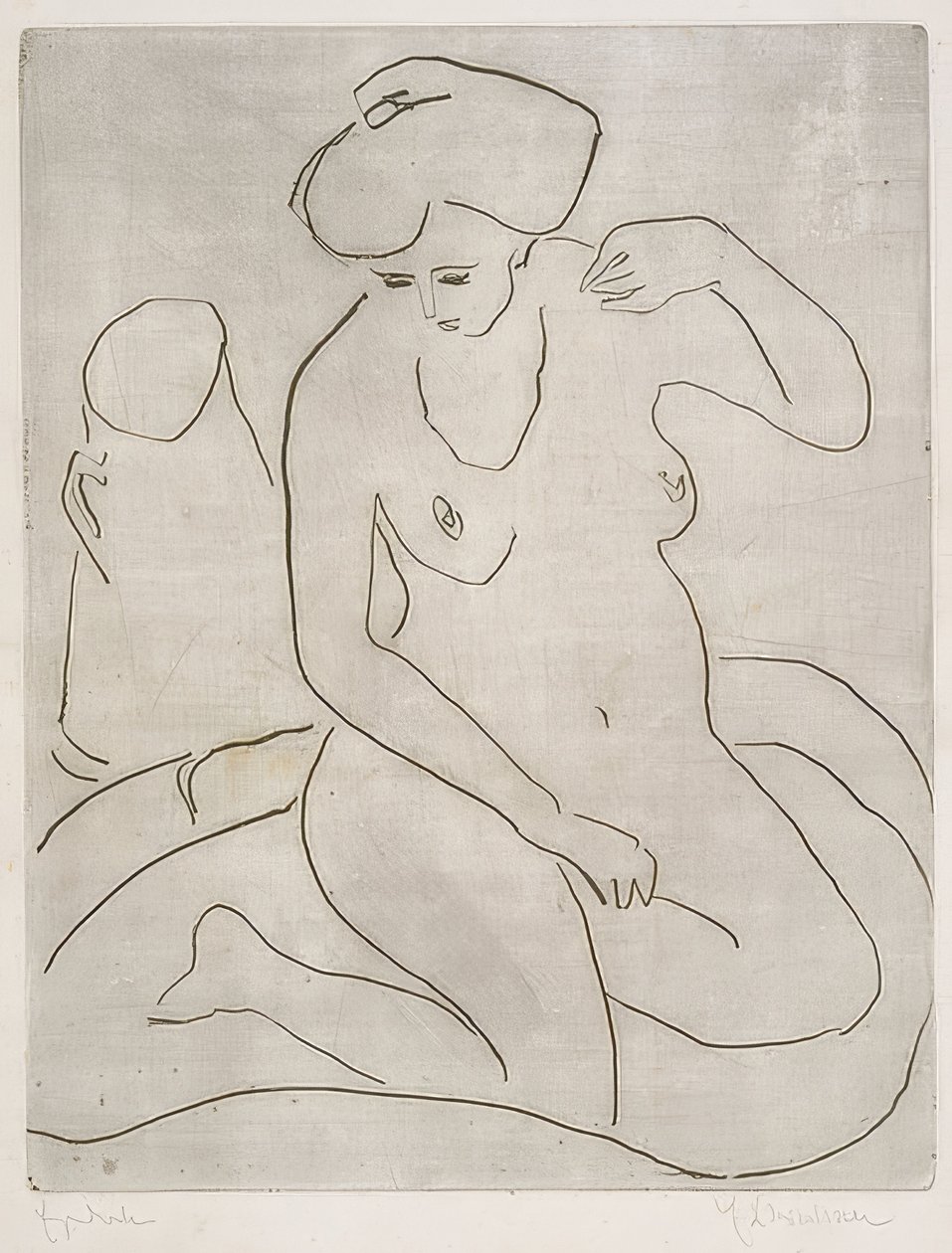 Küvette kolye ile çıplak. 1909 by Ernst Ludwig Kirchner