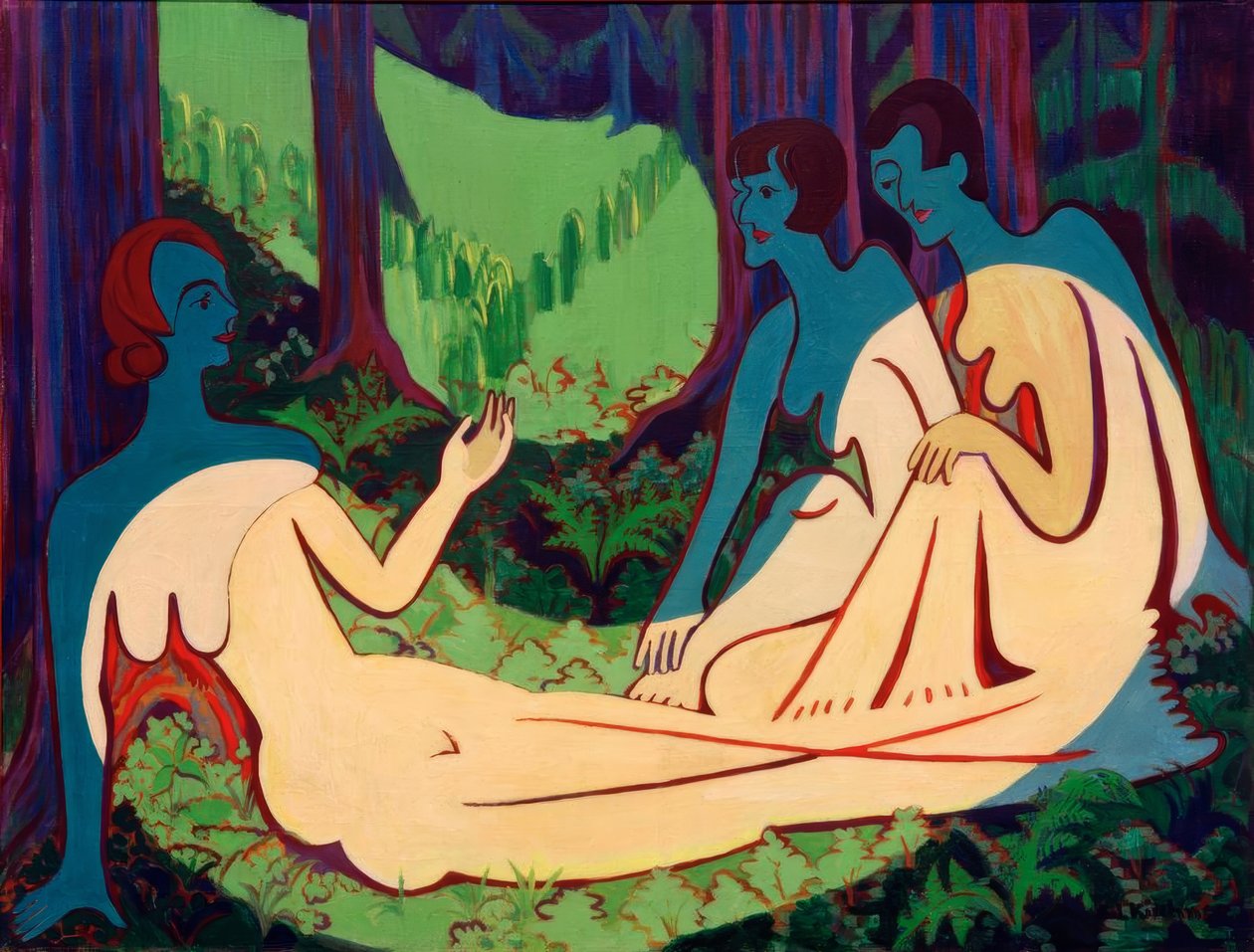 Ormandaki çıplaklar (büyük versiyon) by Ernst Ludwig Kirchner
