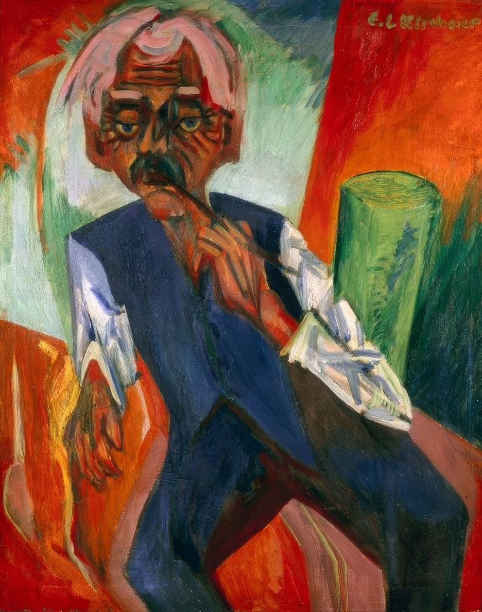 yaşlı çiftçi by Ernst Ludwig Kirchner