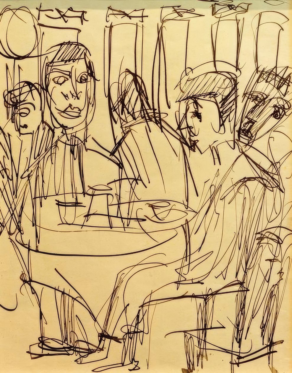 kafe masasında by Ernst Ludwig Kirchner