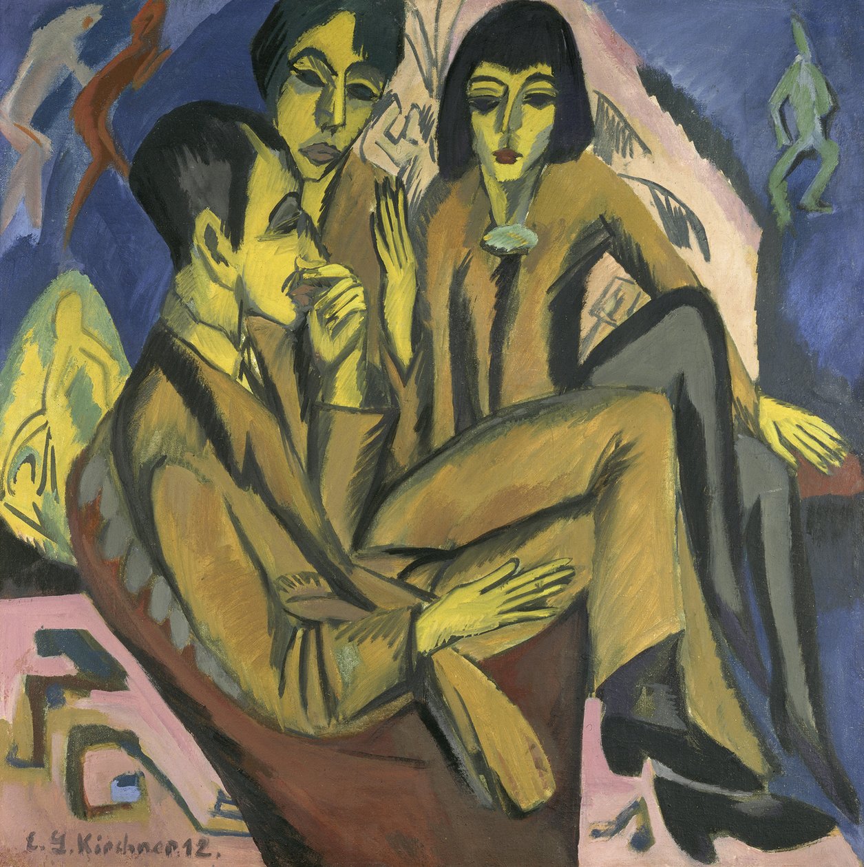 Sanatçı grubu Sanatçıların söyleşisi, 1913. by Ernst Ludwig Kirchner