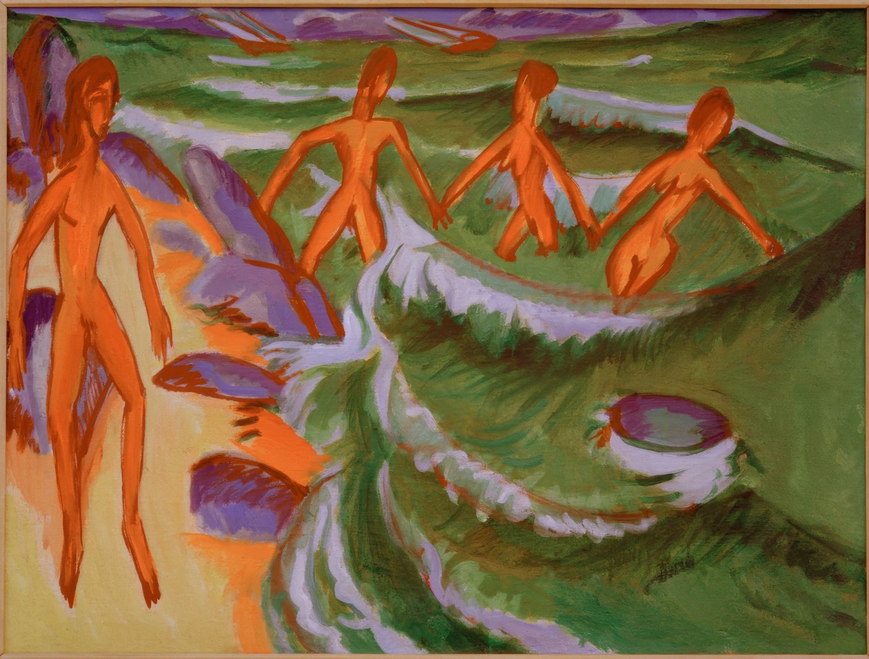 Sahilde yıkananlar (Fehmarn) by Ernst Ludwig Kirchner