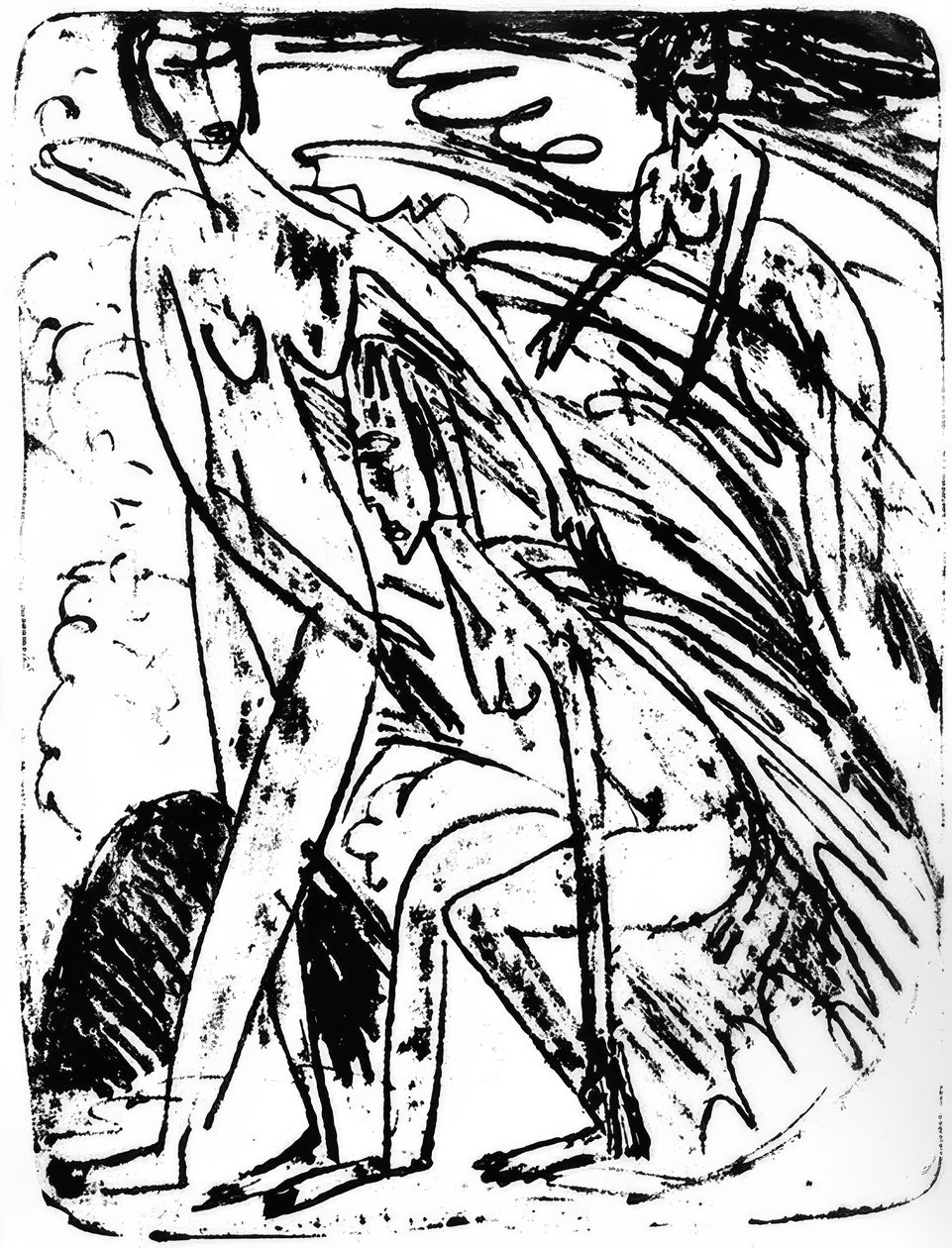 dalgalar halinde yıkananlar by Ernst Ludwig Kirchner