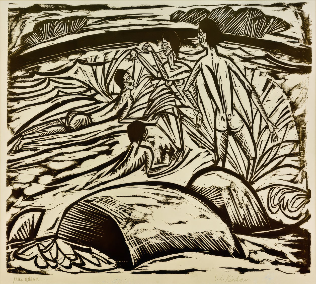 Yıkananlar, sıçrayan by Ernst Ludwig Kirchner