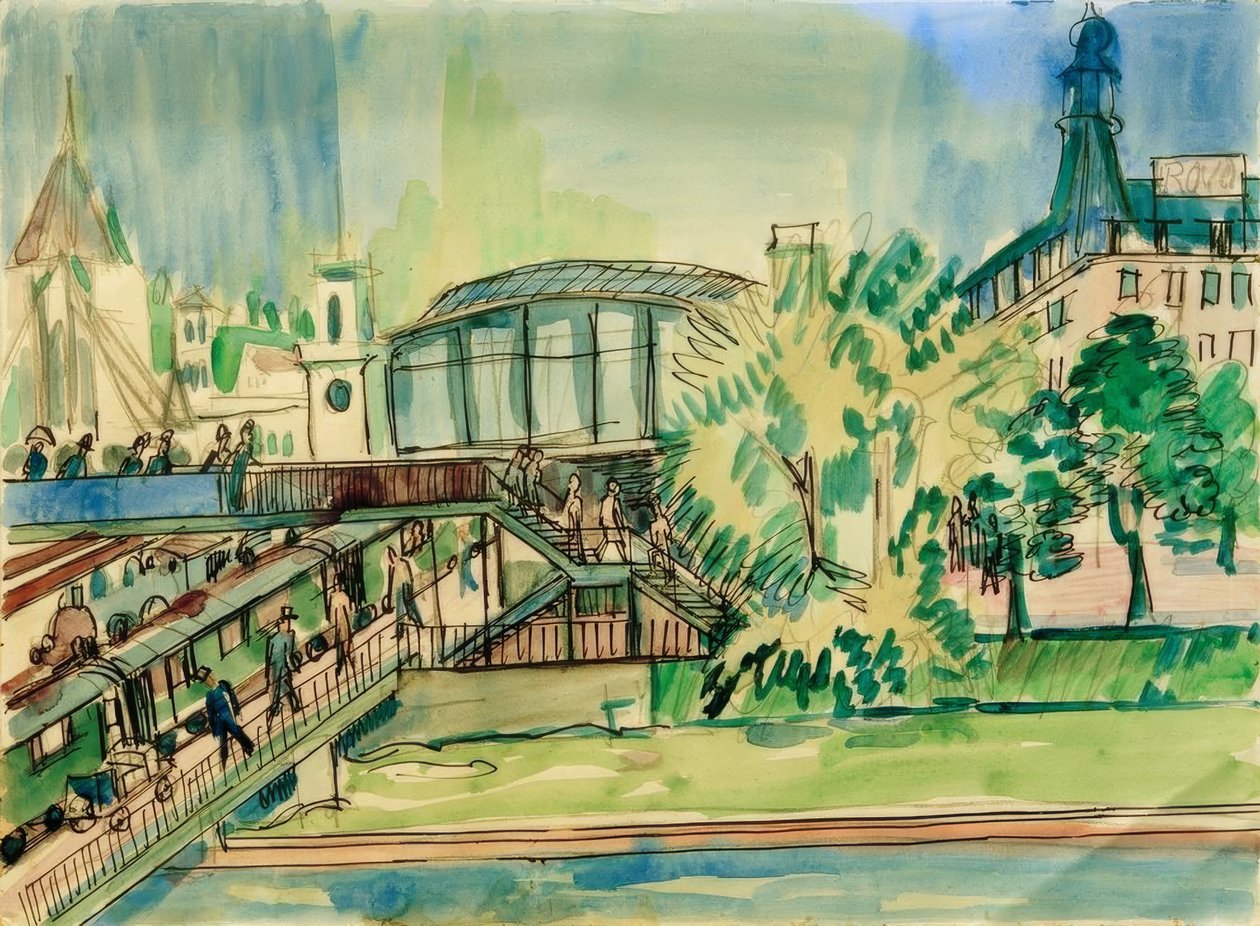 Kanaldaki istasyon by Ernst Ludwig Kirchner