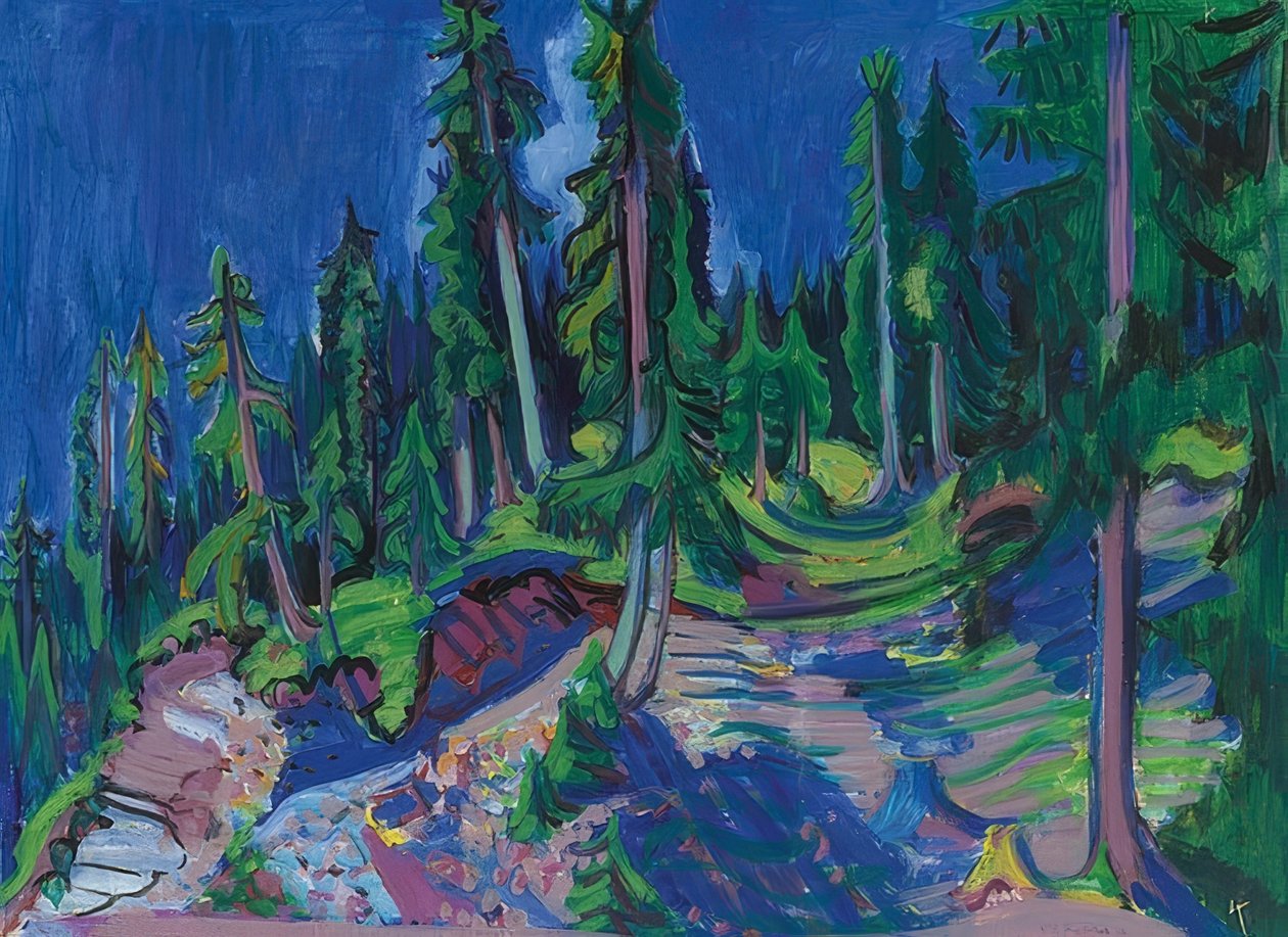 Dağ ormanı çalışması. 1936 by Ernst Ludwig Kirchner