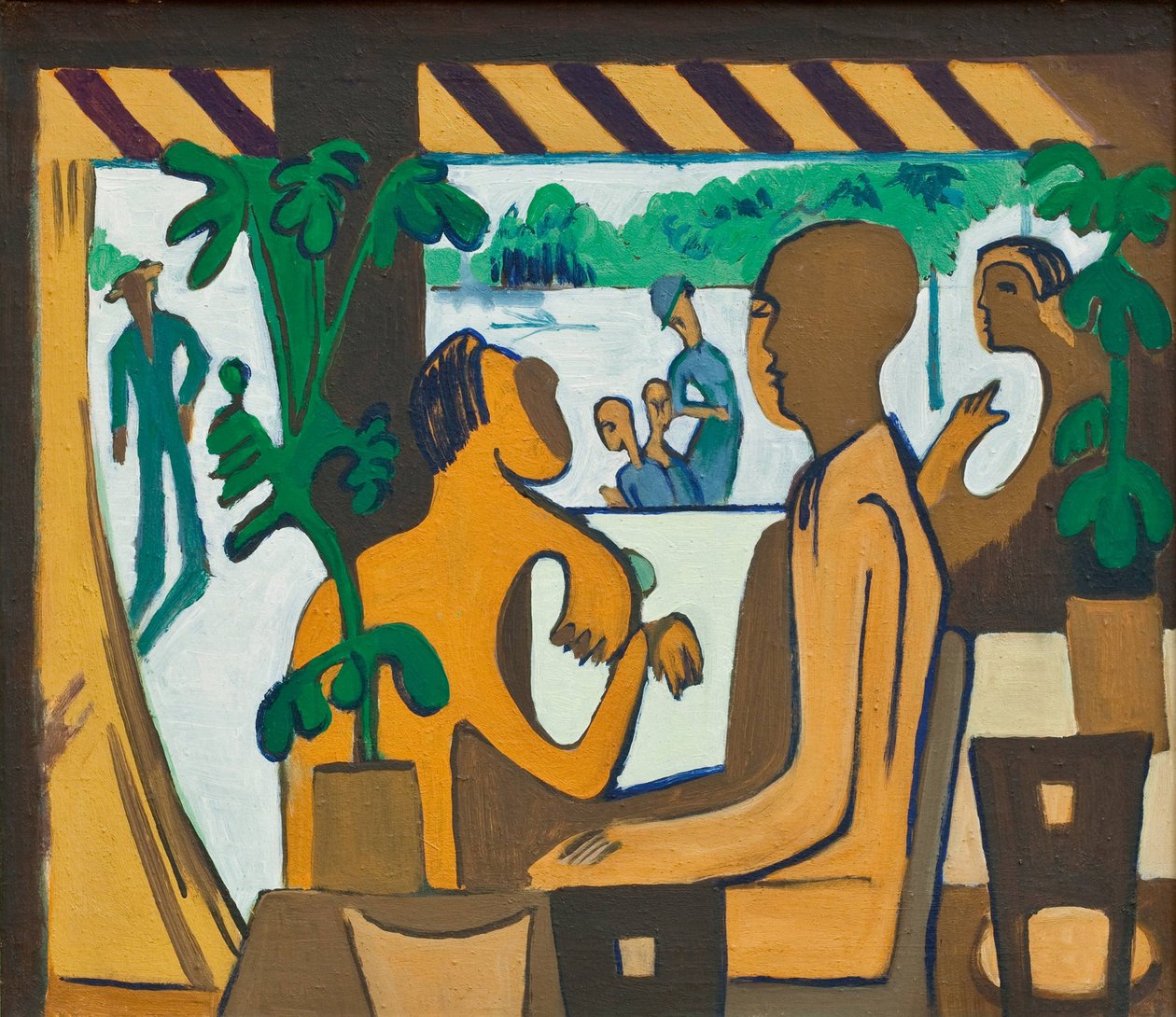 Bir Kafede Kahverengi Figürler, 1928-1929 by Ernst Ludwig Kirchner