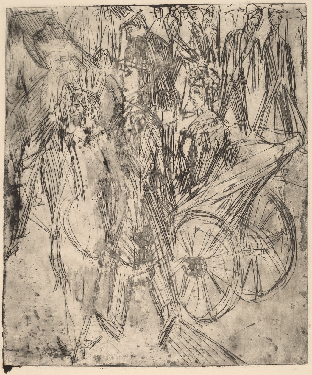 Arabanın Önünde Çift by Ernst Ludwig Kirchner