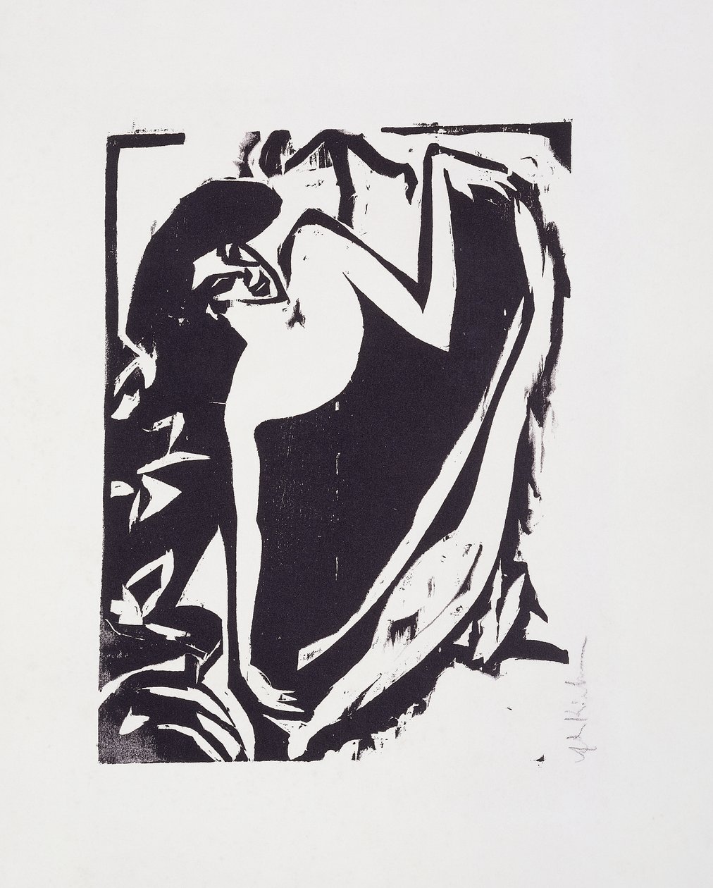 Yükseltilmiş Etekli Dansçı, 1909 by Ernst Ludwig Kirchner