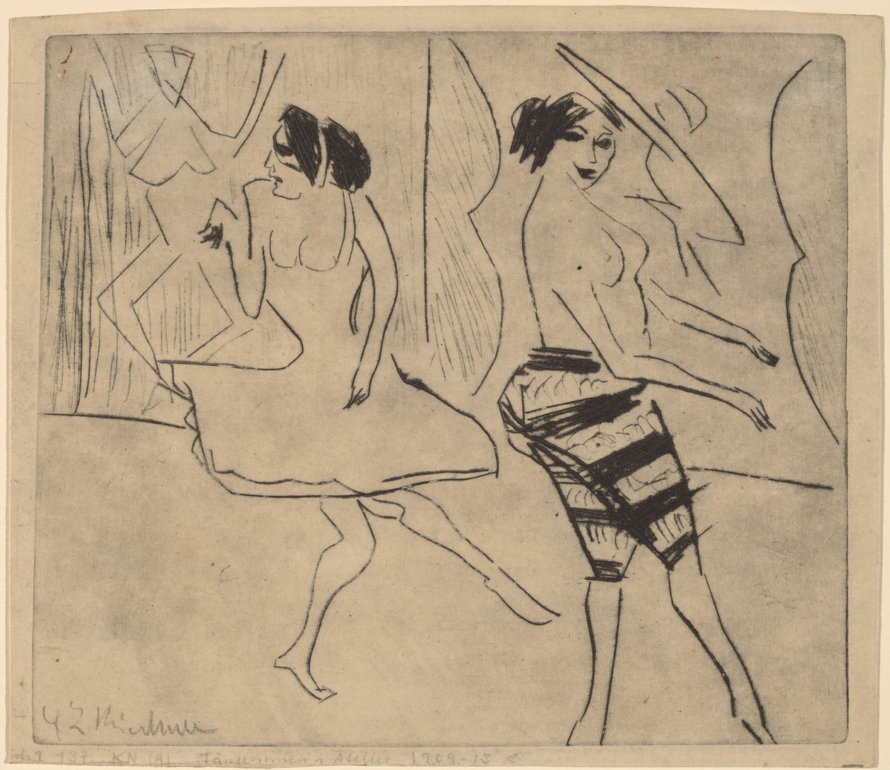 Stüdyoda Dansçılar by Ernst Ludwig Kirchner