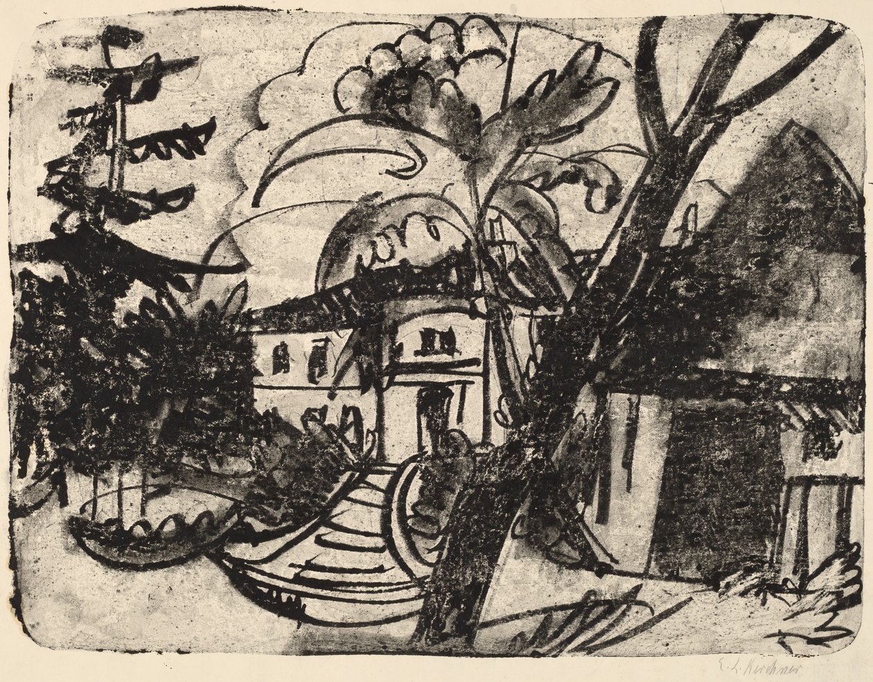 Manor House ile Danimarka Çiftliği by Ernst Ludwig Kirchner