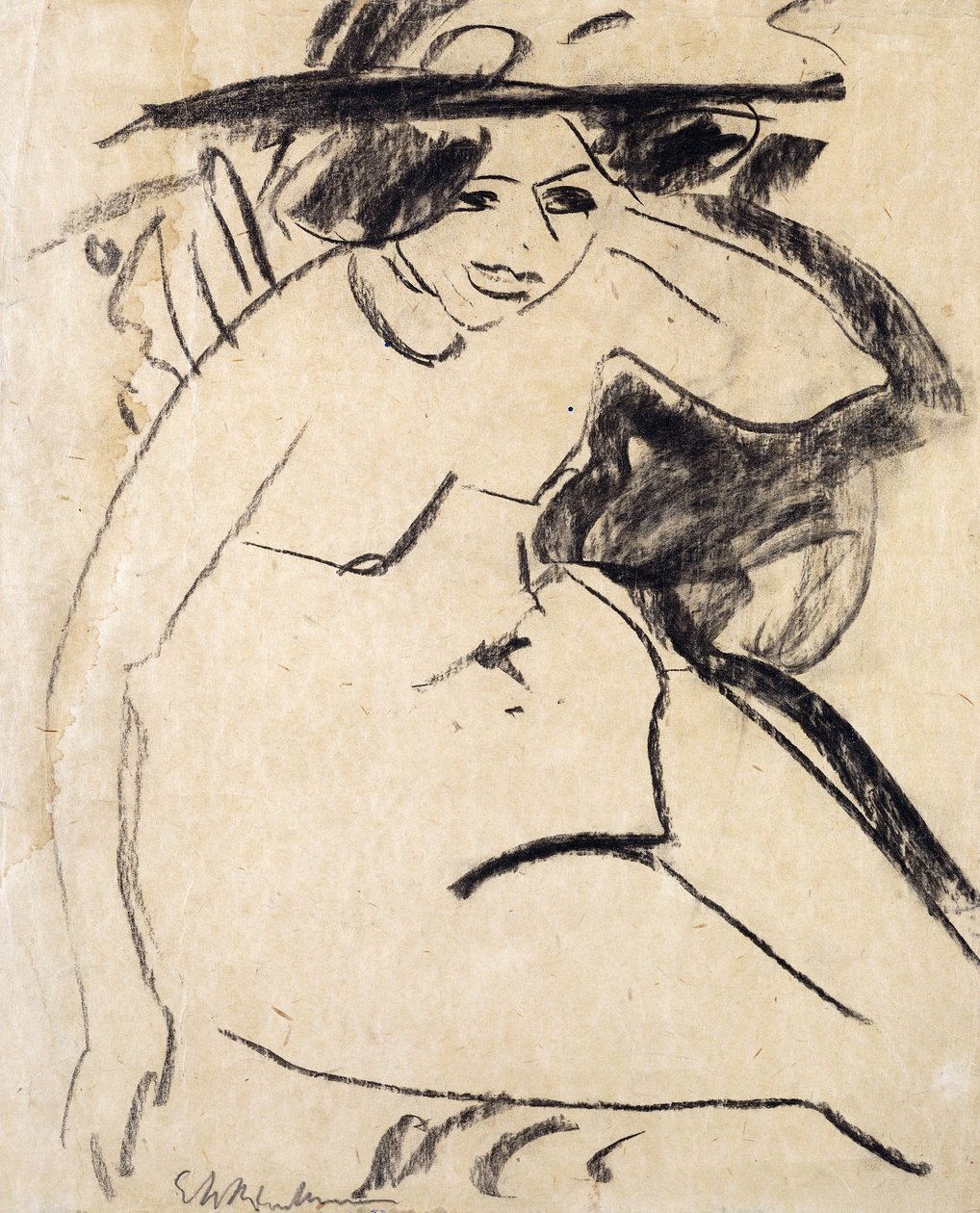 Şapkalı Dido; Dido mit Hut, c.1909 by Ernst Ludwig Kirchner