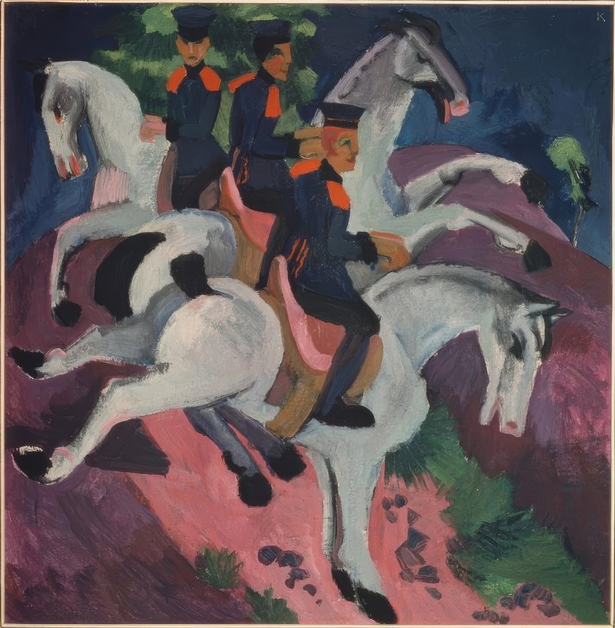 binicilik okulu by Ernst Ludwig Kirchner