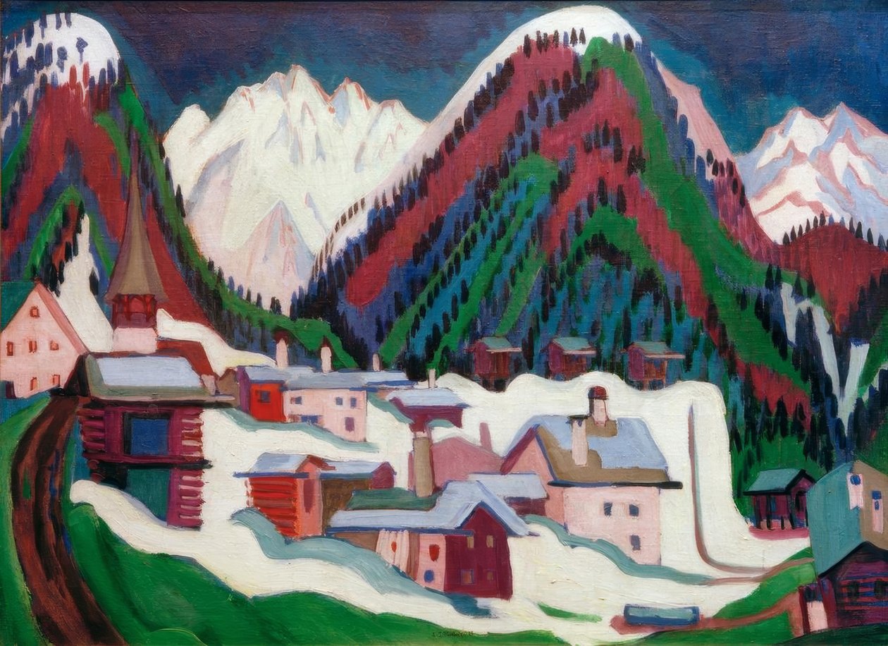 Davos yakınlarındaki Monstein Köyü by Ernst Ludwig Kirchner