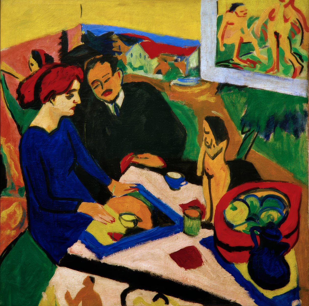 Doris ve Heckel masada by Ernst Ludwig Kirchner