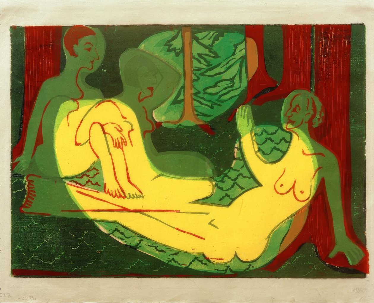 Ormanda üç eylem by Ernst Ludwig Kirchner