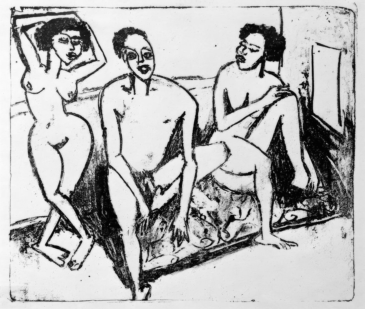 Üç Siyah Nü by Ernst Ludwig Kirchner