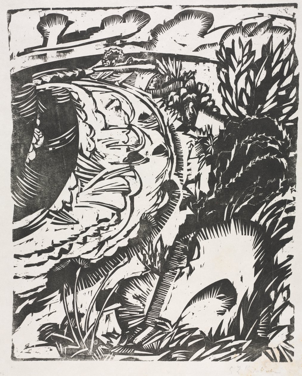 Kıvrımlı Körfezli Kumul Manzarası by Ernst Ludwig Kirchner