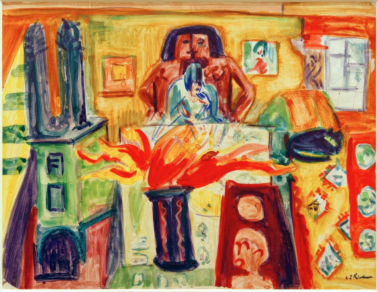 E.L.Kirchner, Laleli iç mekan by Ernst Ludwig Kirchner
