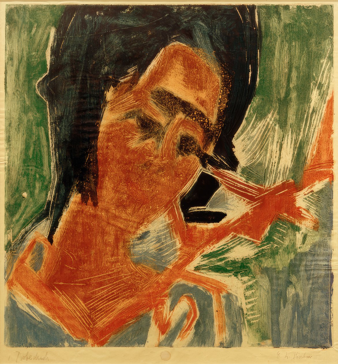 E.L. Kirchner, genç kız by Ernst Ludwig Kirchner