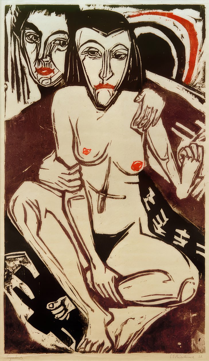 EL Kirchner, Melankoli (Erna ile otoportre) by Ernst Ludwig Kirchner