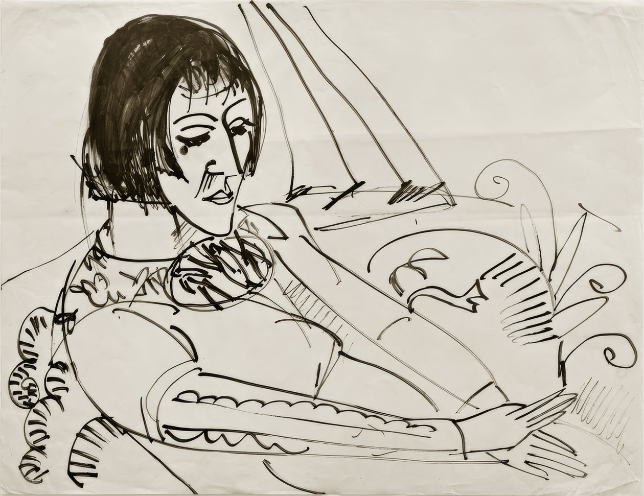 E.L. Kirchner, oturan kadın (Erna) by Ernst Ludwig Kirchner